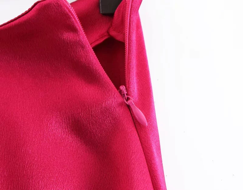 Fusta eleganta de dama cu talie inalta in rosu