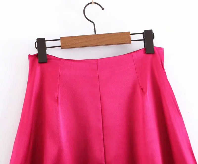 Fusta eleganta de dama cu talie inalta in rosu