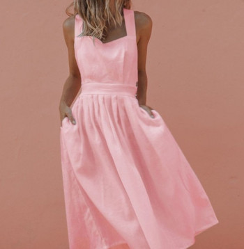 Rochie casual de dama cu decolteu patrat si bretele in mai multe culori