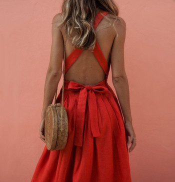 Rochie casual de dama cu decolteu patrat si bretele in mai multe culori