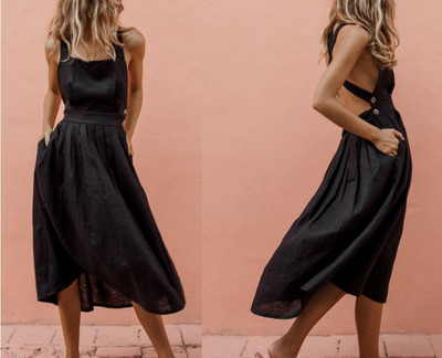 Rochie casual de dama cu decolteu patrat si bretele in mai multe culori