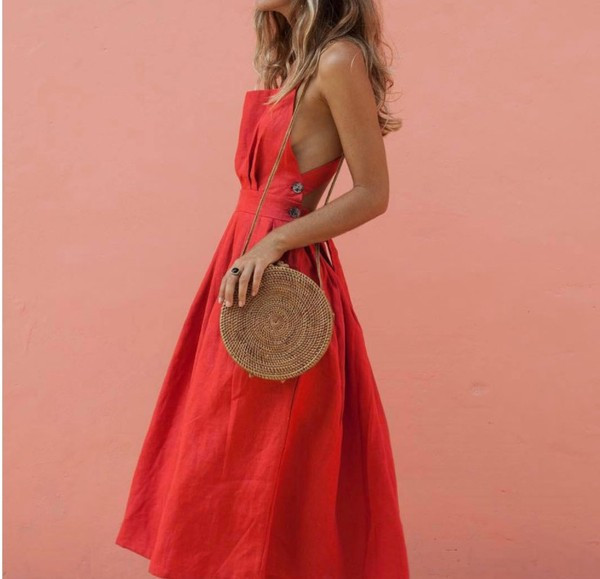 Rochie casual de dama cu decolteu patrat si bretele in mai multe culori