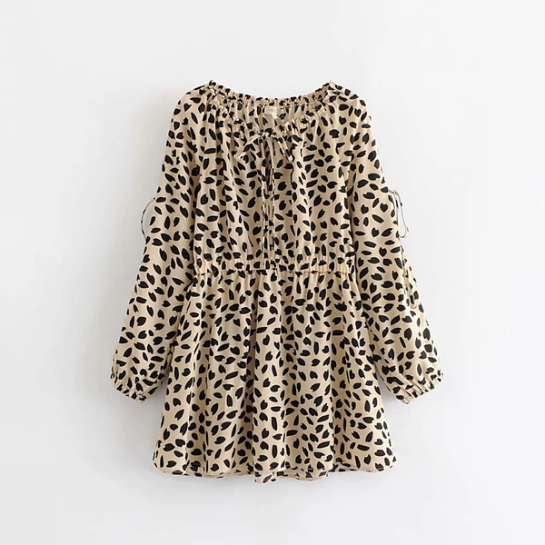 Rochie de dama cu maneci lungi si model animal