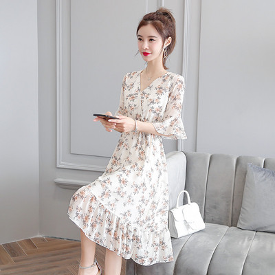 Rochie moderna de dama cu model floral in mai multe culori