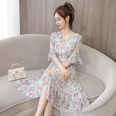 Rochie moderna de dama cu model floral in mai multe culori