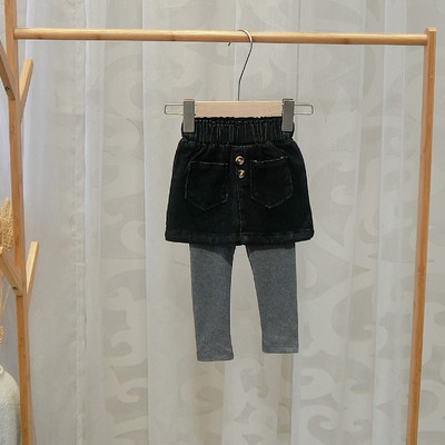 Fusta-pantaloni copii model nou pentru fete in albastru si negru