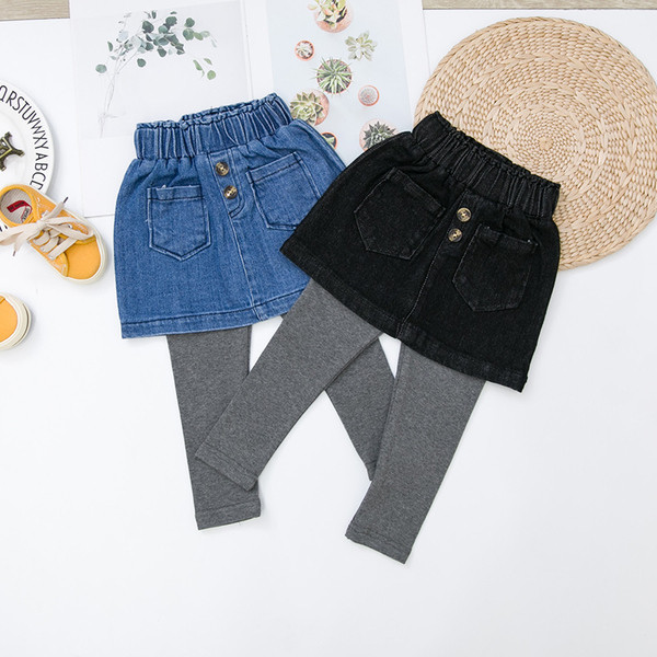 Fusta-pantaloni copii model nou pentru fete in albastru si negru