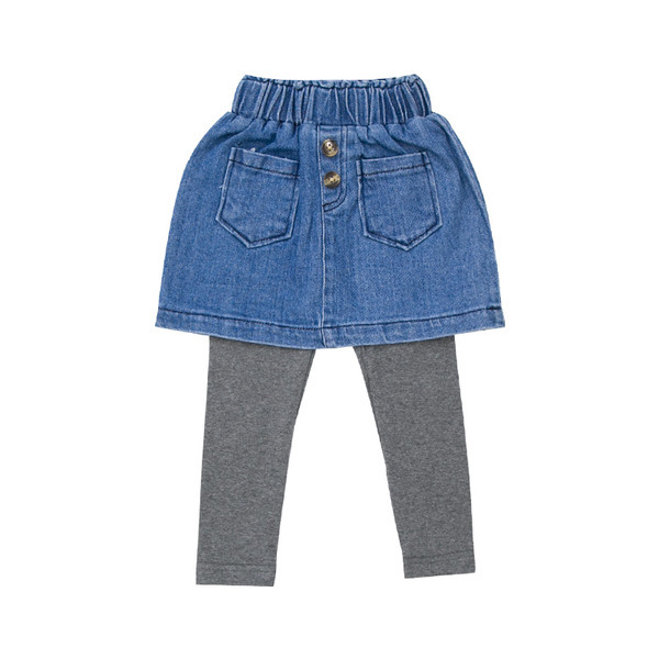 Fusta-pantaloni copii model nou pentru fete in albastru si negru