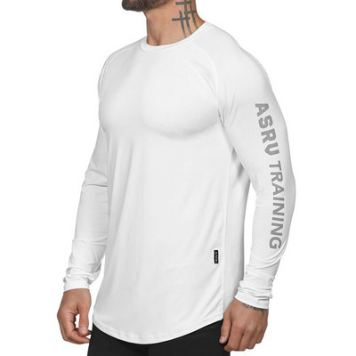 Bluză bărbătească cu mâneci lungi și inscripție în trei culori