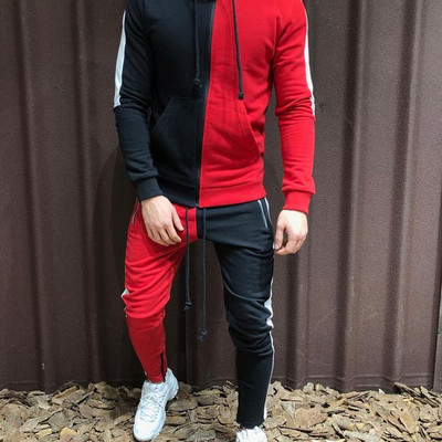 Hanorac casual barbatesc cu gluga si fermoar in diferite culori