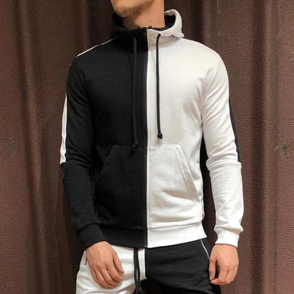 Hanorac casual barbatesc cu gluga si fermoar in diferite culori