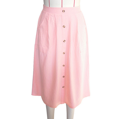 Fusta casual dama cu talie inalta si nasturi in mai multe culori