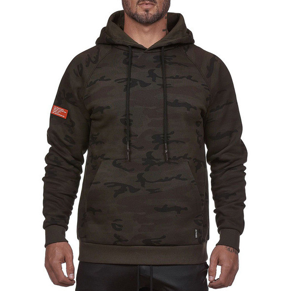 Hanorac casual pentru bărbați cu inscripție și glugă în patru culori