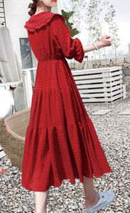 Lezser női hosszú ruha két színben, 3/4-es ujjal