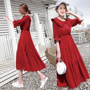 Lezser női hosszú ruha két színben, 3/4-es ujjal