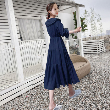 Lezser női hosszú ruha két színben, 3/4-es ujjal