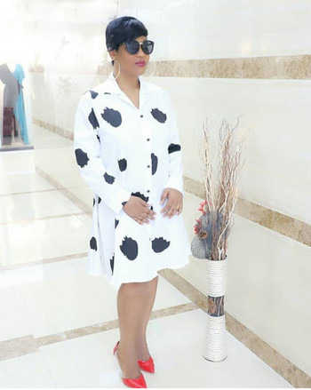 Rochie scurta de dama moderna cu guler clasic si maneci lungi in mai multe culori