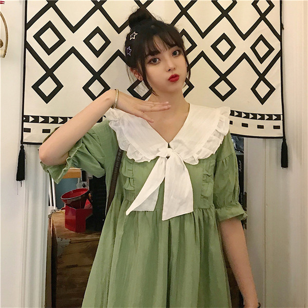 Női lezser szabású zöld színű ruha