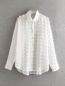 Cămașă de damă - model lung de culoare albă