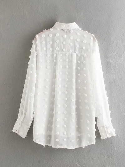 Cămașă de damă - model lung de culoare albă