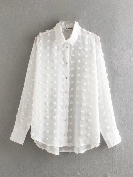 Cămașă de damă - model lung de culoare albă