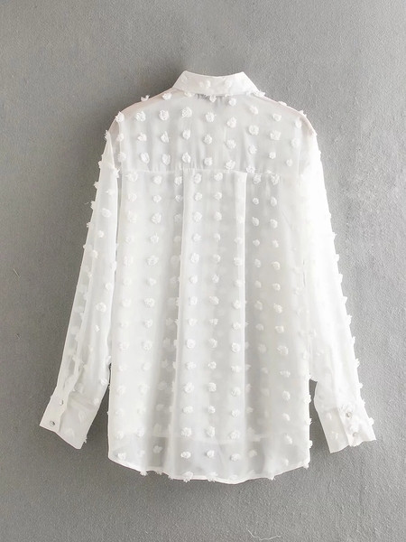 Cămașă de damă - model lung de culoare albă