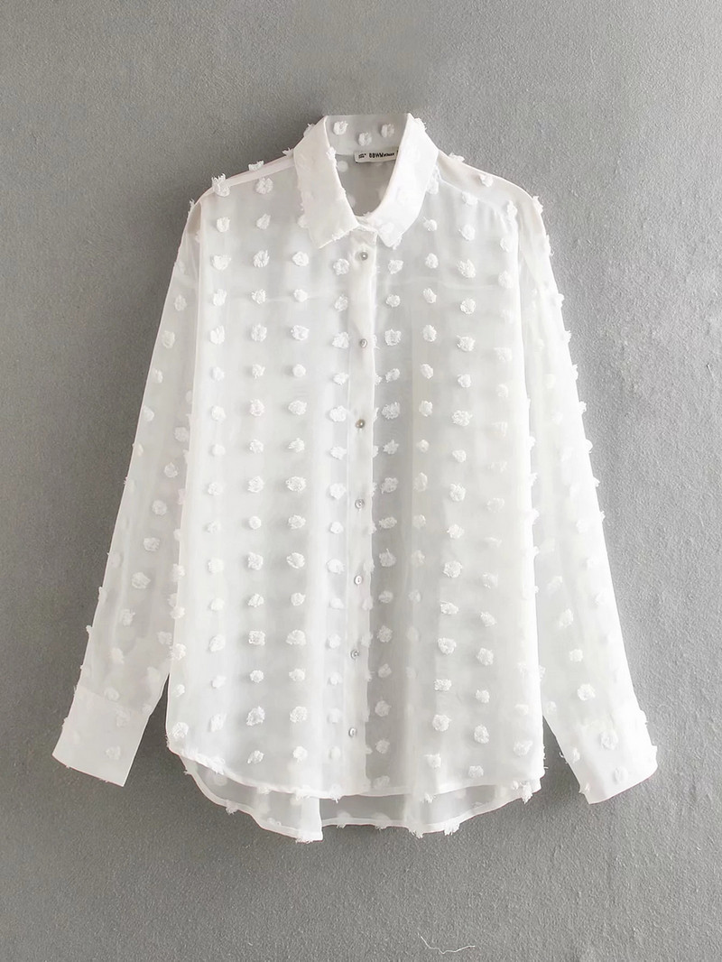 Cămașă de damă - model lung de culoare albă