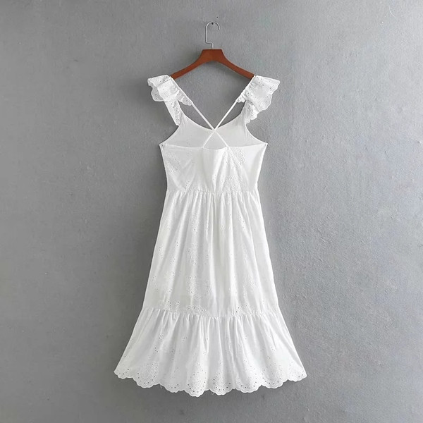 Rochie moderna de dama - model croiat in culoarea alba