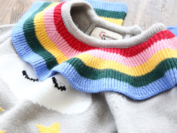 Pulover pentru copii la modă pentru fete în gri