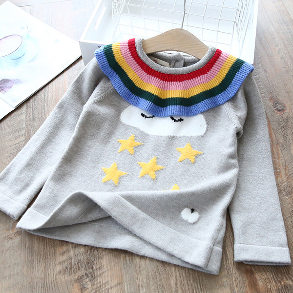 Pulover pentru copii la modă pentru fete în gri