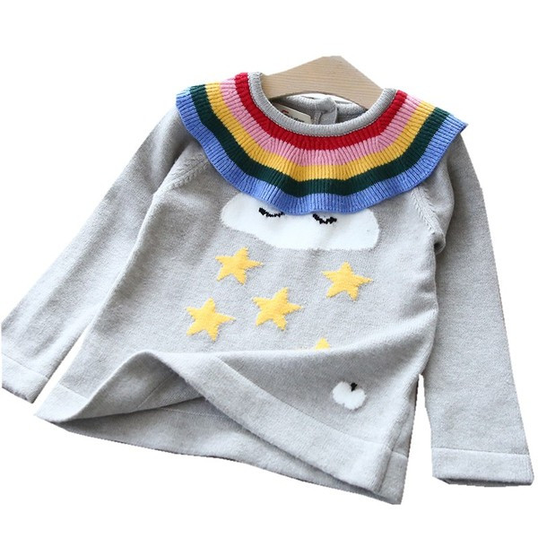 Pulover pentru copii la modă pentru fete în gri