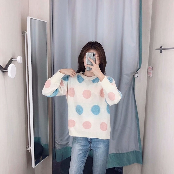 Pulover de damă cu buline - trei culori