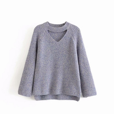 Pulover de dama cu decolteu in V in trei culori