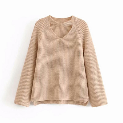 Pulover de dama cu decolteu in V in trei culori