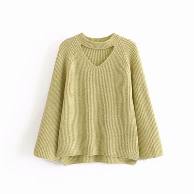 Pulover de dama cu decolteu in V in trei culori