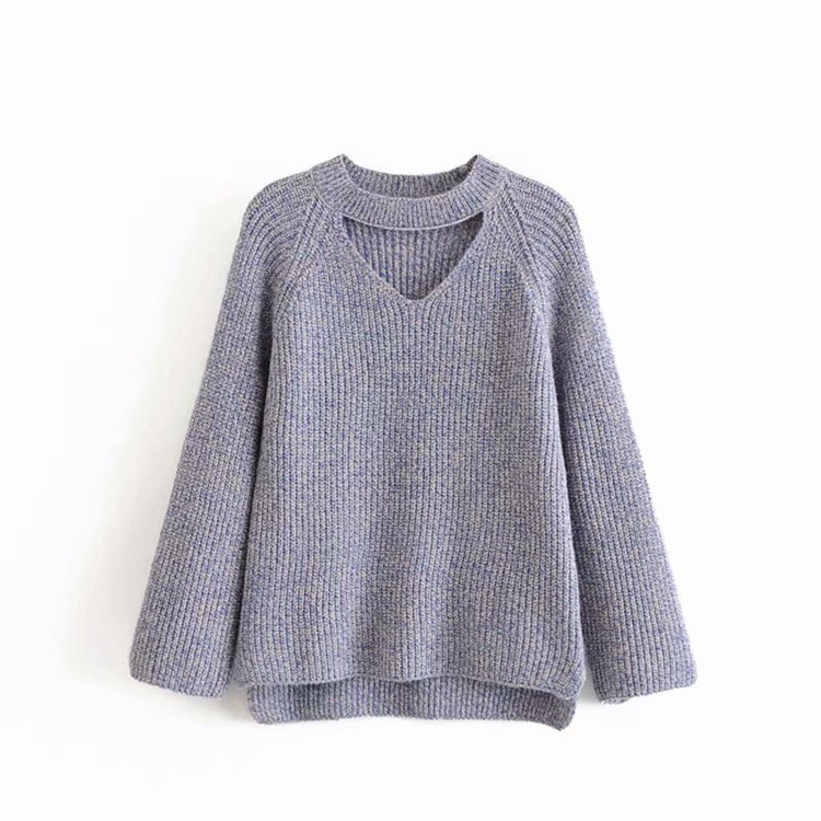 Pulover de dama cu decolteu in V in trei culori