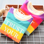 Hanorac modern pentru copii cu dungi pentru fete