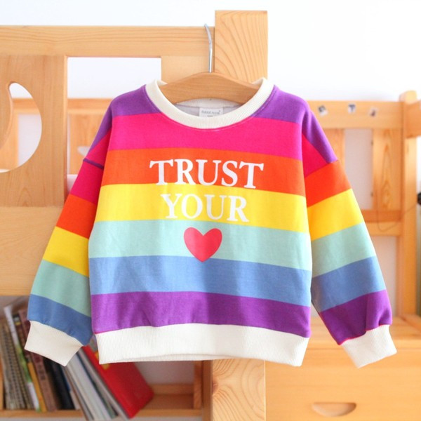 Hanorac modern pentru copii cu dungi pentru fete