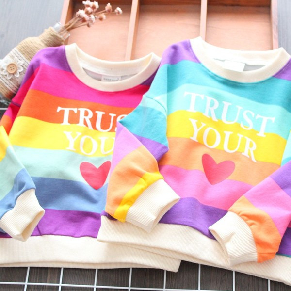 Hanorac modern pentru copii cu dungi pentru fete