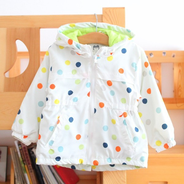 Sacou copii model nou cu buline alb pentru fete