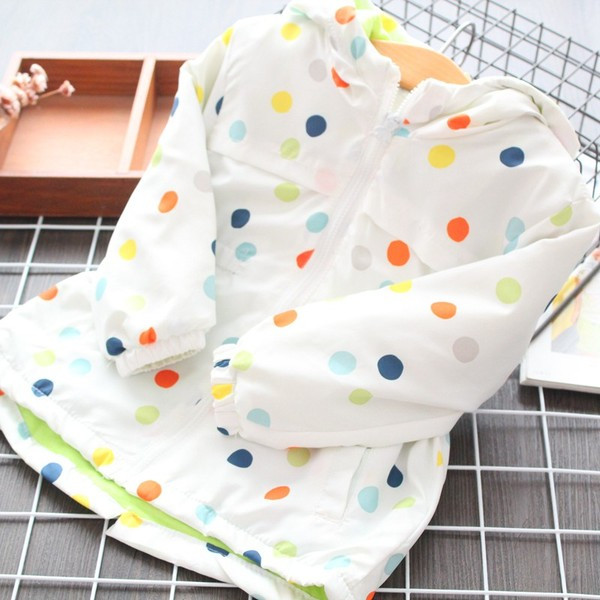 Sacou copii model nou cu buline alb pentru fete