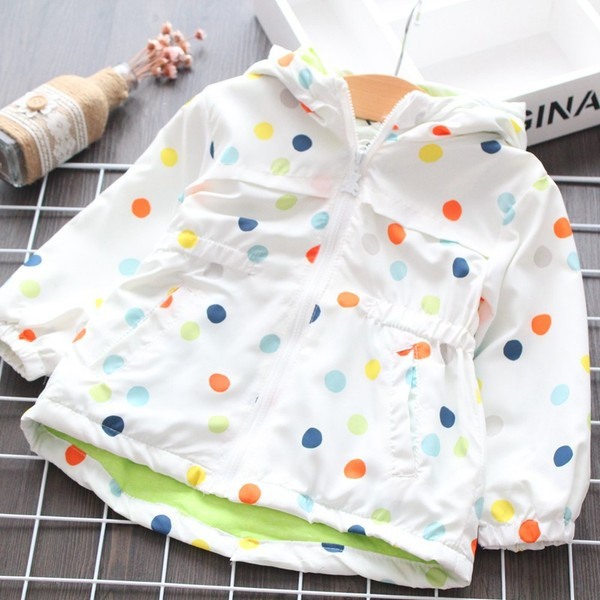 Sacou copii model nou cu buline alb pentru fete