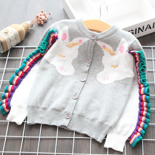 Vesta moderna pentru copii pentru fete in gri