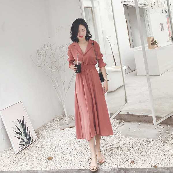 Rochie lungă casual de damă în două culori