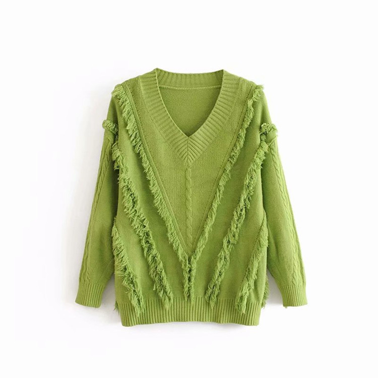 Pulover de dama cu franjuri in trei culori