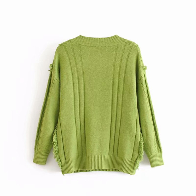 Pulover de dama cu franjuri in trei culori