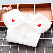 Cămașă modernă pentru copii cu nasturi în alb