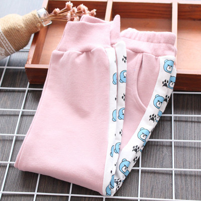 Pantaloni copii moderni pentru fete cu margini in mai multe culori