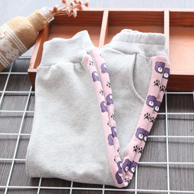 Pantaloni copii moderni pentru fete cu margini in mai multe culori