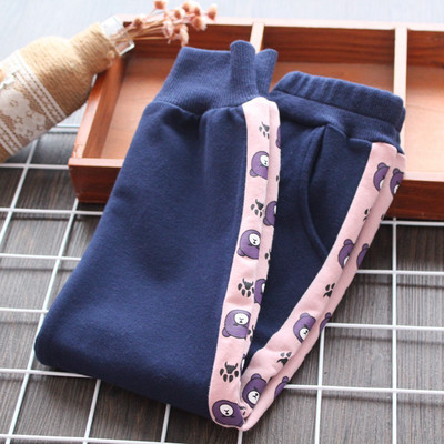 Pantaloni copii moderni pentru fete cu margini in mai multe culori